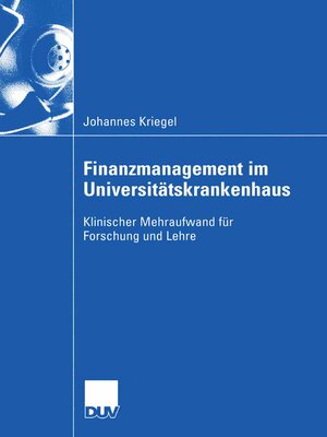 cover image of Finanzmanagement im Universitätskrankenhaus